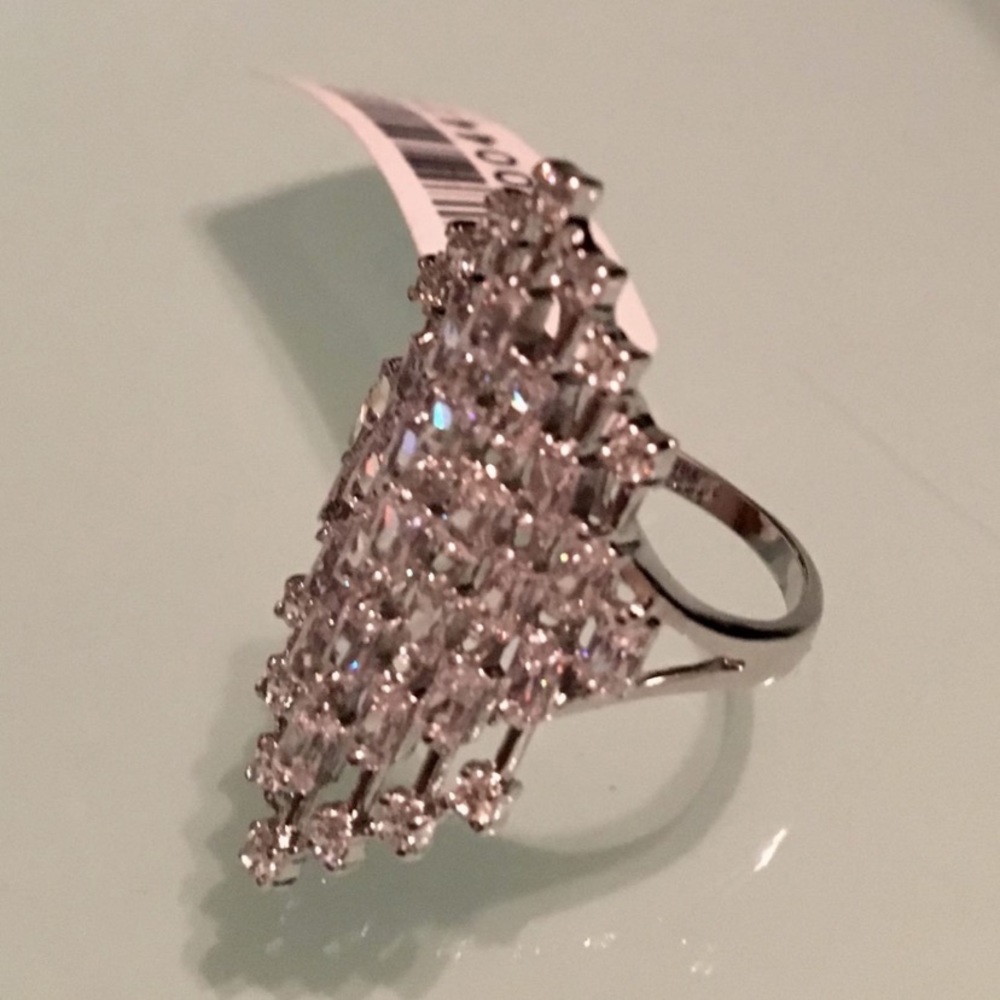 Italy silver 925 ring white gold plated